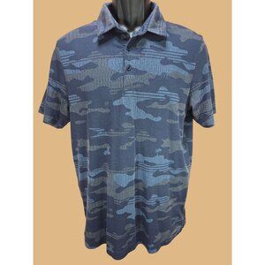 Travis Mathew Mens Blue Camo Polo Medium Pima Cotton